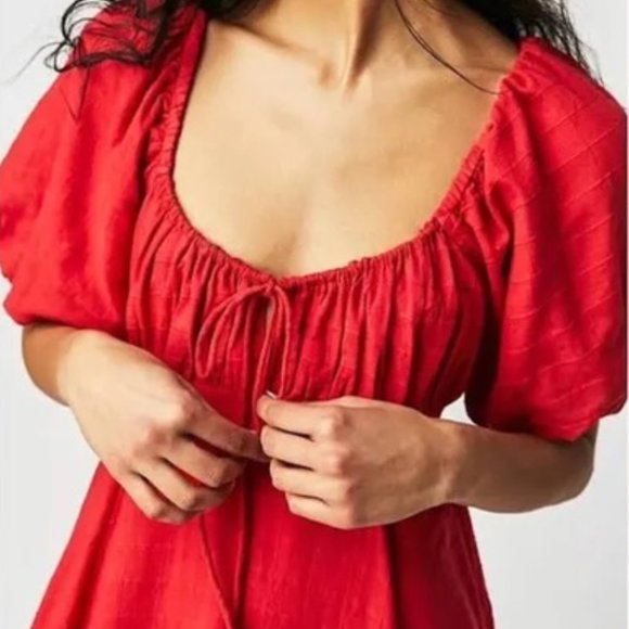 NWT Free People On My Level Maxi Dress in Atlas Red Size L - Picture 2 of 5